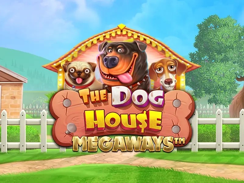 The Dog House Megaways online game logo by Pragmatic Play on esc-casino.pt